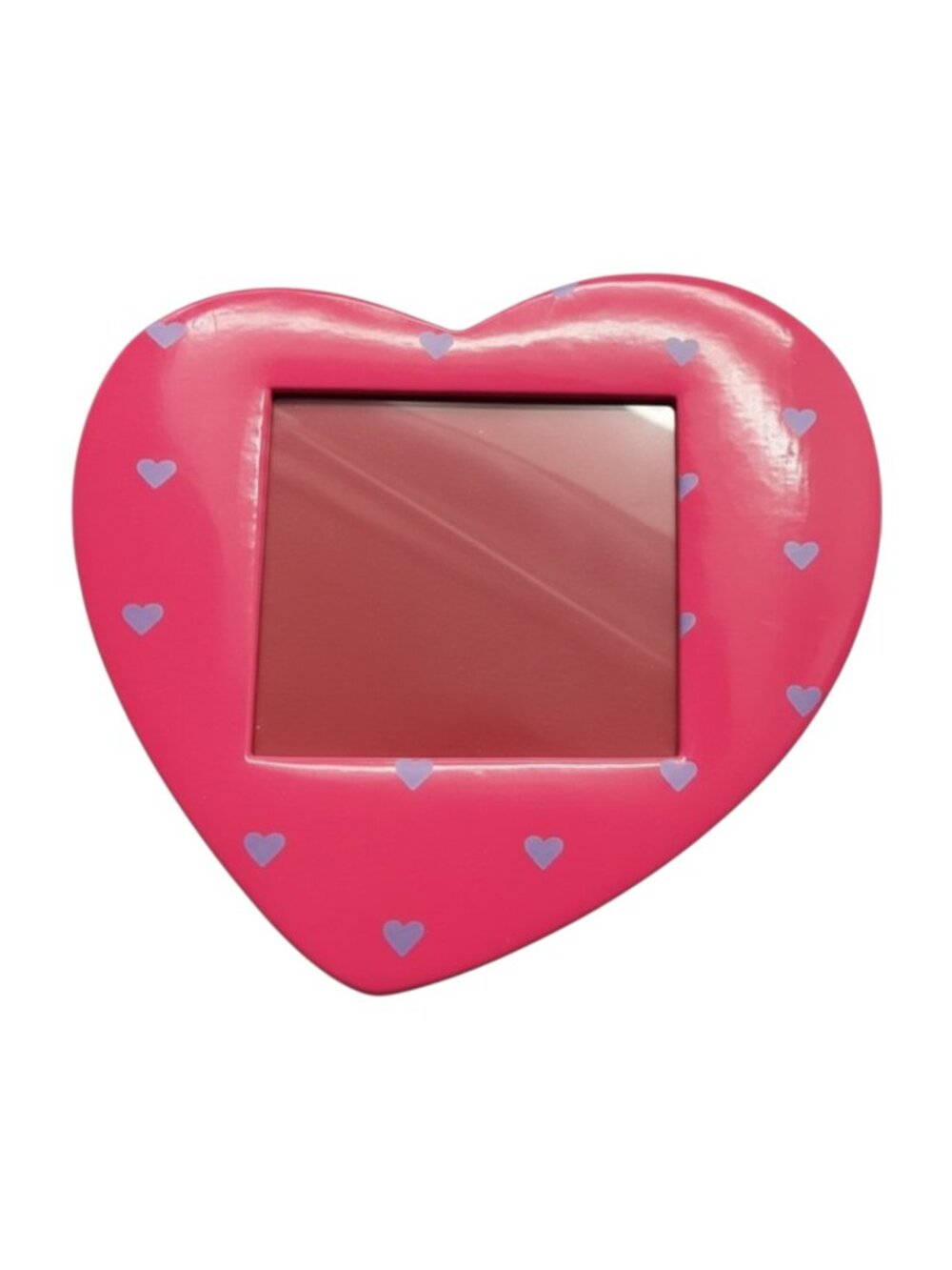 Pink Padded Vinyl Heart Shaped Photo Frame with Lavender Heart Accents